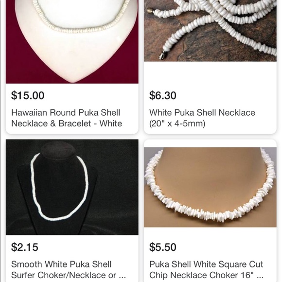 Puka Shell Set/Earrings Bracelet Anklet & Necklace - Picture 3 of 3